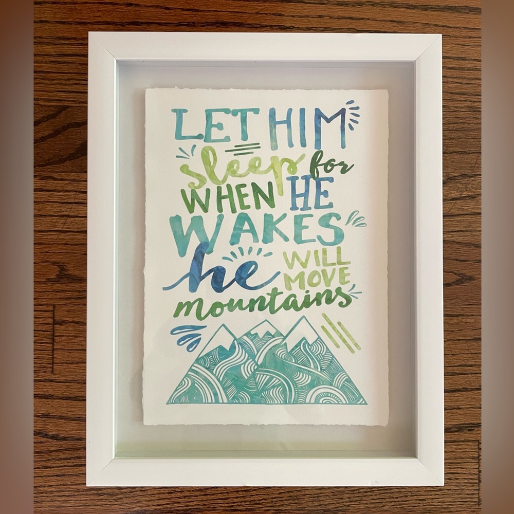 Watercolor Framed Print - Let him sleep